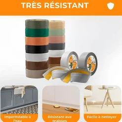 Quest Plinthe Souple Auto-Adhésive en PVC 50x20mm, 15m, Bande Flexible, Facile à Installer, sur Toutes les Surfaces, sablonneux