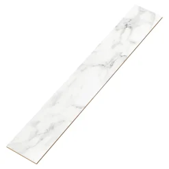 GoodHome Plinthes en carrelage effet marbre blanc mat L.60 x l.7,5 cm x ép.8,5 mm, Aruma