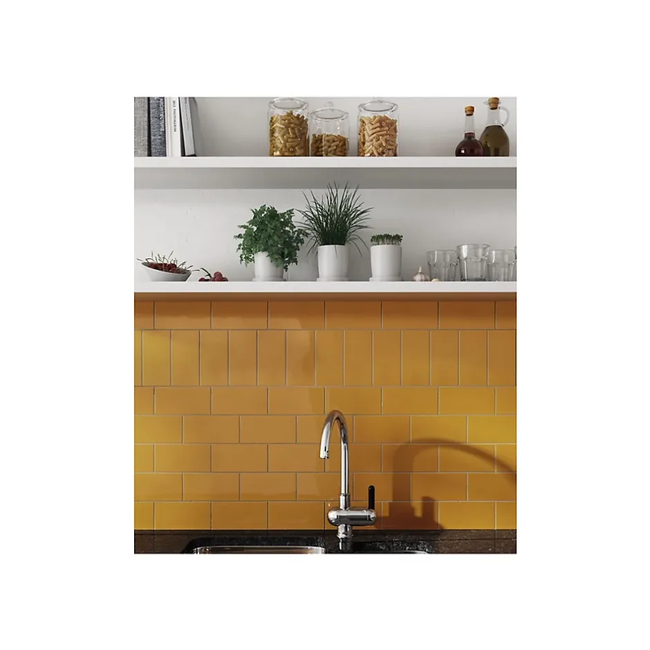 Gioia Materia Plinthes pour Carrelage mural faïence effet uni EVOLUTION - Noir - Brillant - Plinthe 15x15cm boîte de 0.72 ml - Noir - Brillant