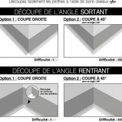 Plinthes PVC adhésives décoratives pour sol - Lot de 10 - 100x8 cm (10m) Beige - Effet Bois Chêne Brut-99Deco
