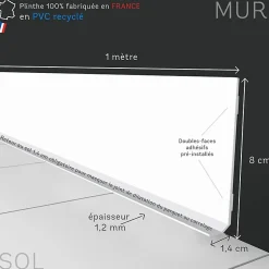 Plinthes PVC adhésives décoratives pour sol - Lot de 25 - 200x8 cm (50m) motif floral marron-99Deco Best