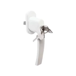 Poignée alu à clé blanc pour fenêtre L.125mm-Acbat Clearance