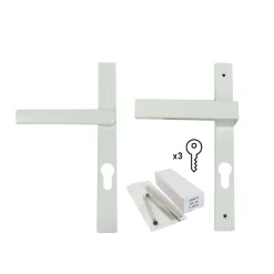 Poignée alu blanc et clés pour porte fenêtre avec volet roulant pvc blanc-GoodHome Best