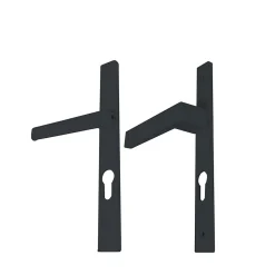 GoodHome Poignée alu gris et clés pour porte fenêtre avec volet roulant pvc gris