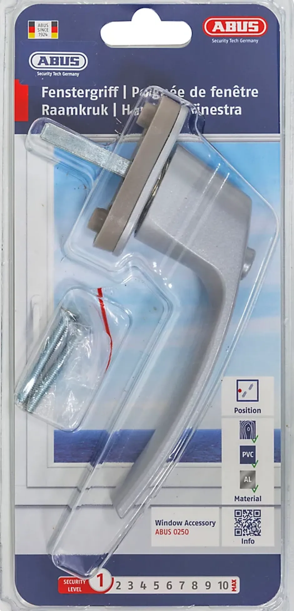 Poignée de fenêtre à bouton argent-Abus Online