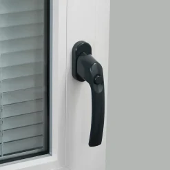 Poignée de fenêtre avec bouton-poussoir Miniac PVC anthracite l.2,9 x H.15,4 x P.6 cm- Best