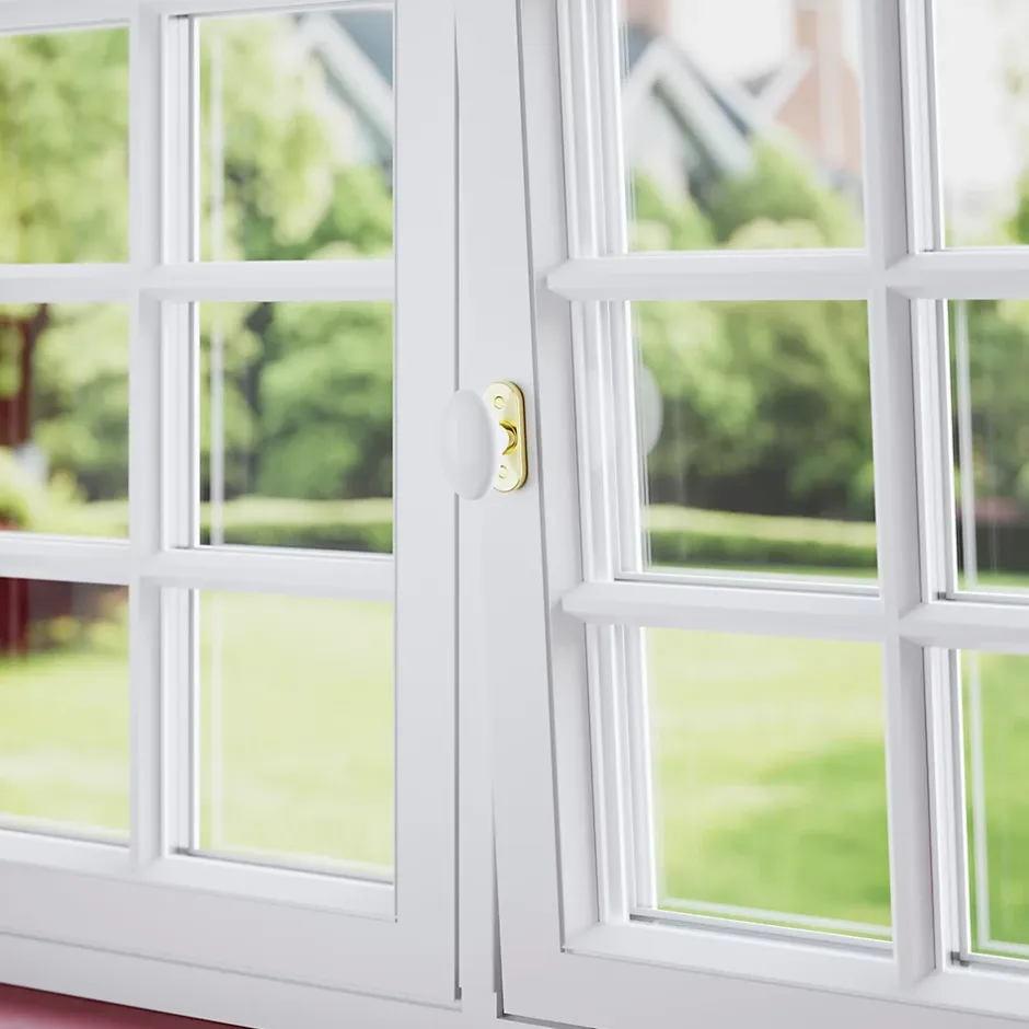 GoodHome Poignée de fenêtre Vras mat blanc l.4,2 x H.6,7 x P.5,4 cm