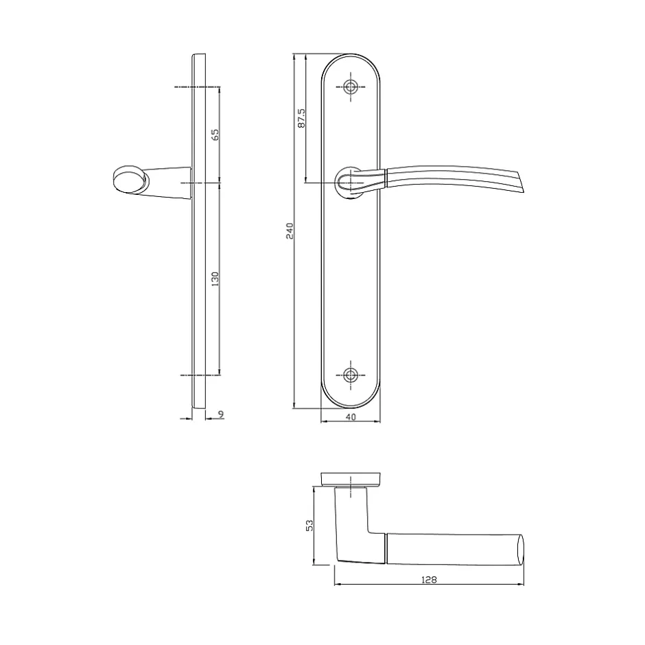 Colours Poignée de porte 195 Hirel chrome vendue par 3 pièces