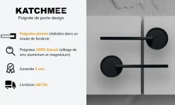 Katchmee Poignée de porte design à cylindre finition aspect bronze Gulia -