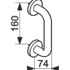 Poignée de tirage blanche - Diamètre 23 x 183 mm - NY.75.23 --Normbau Discount