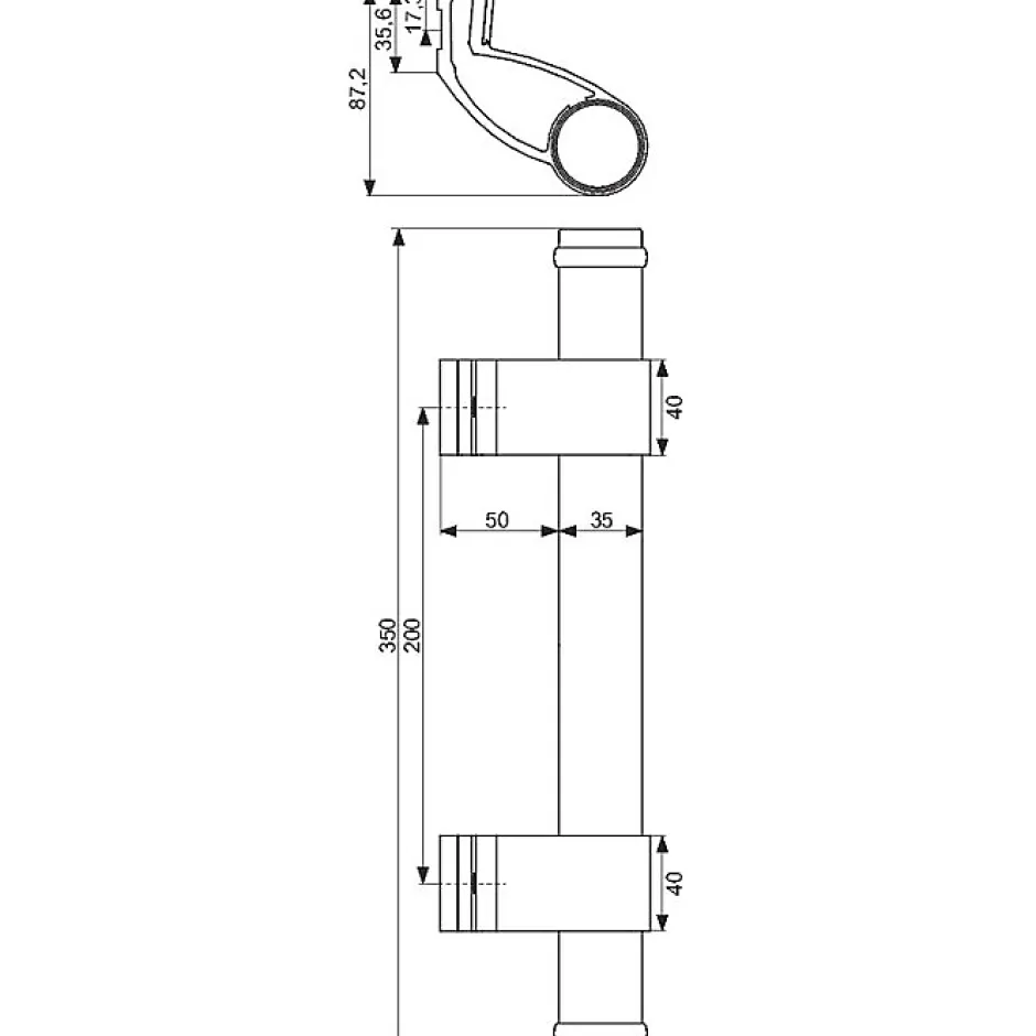 La Croisee Ds Poignée de tirage blanche - Diamètre 35 x 350 mm - DIVA 10 - La croisée DS