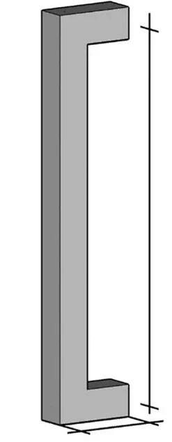 Poignée de tirage Carrée 30x30 mm - Entraxe350 mm - INOX 304 poli-Hardwarexchange Discount