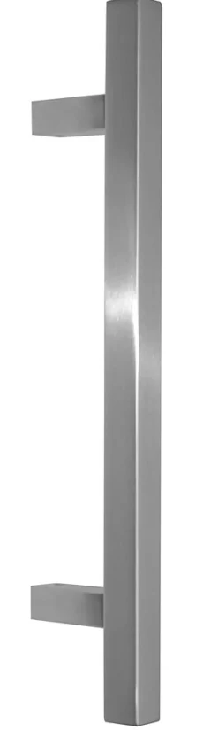 Poignée de tirage Carrée 25x25 mm - Entraxe350 - S80 - A65 - L500 mm - incliné 60 - INOX 304 satiné-Hardwarexchange Discount