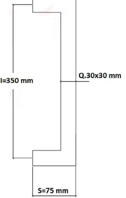 Poignée de tirage Carrée 30x30 mm - Entraxe350 mm - INOX 304 Laqué RAL 9005 Noir Mat-Hardwarexchange Outlet