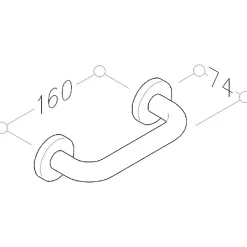 Poignée de tirage noire - Diamètre 23 x 183 mm - NY.75.23 --Normbau Hot