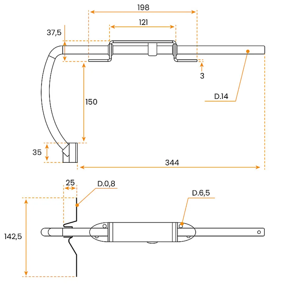 Poignée et Arrêt, Bloc Boy, Noir, Aluminium, pour Volet Battant, Farbication Française-Torbel Discount