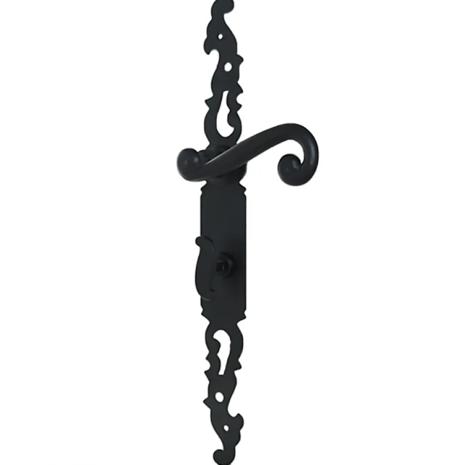 Poignées de porte fer forgé COQ noir 330X36 mm à condamnation-Secury-T New