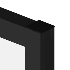 MySystem Porte battante noire H 2040 x L 830 mm - 3 verres clairs horizontaux + béquille noire