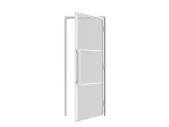 Schulte Porte complète intérieure en verre avec cadre 83x211cm - transparent - blanc mat - droite