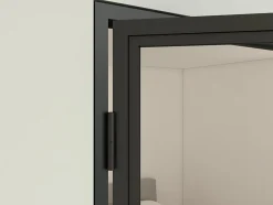 Schulte Porte complète Intérieure en verre avec cadre - 93x204 - Noir - Transparent - Atelier - gauche