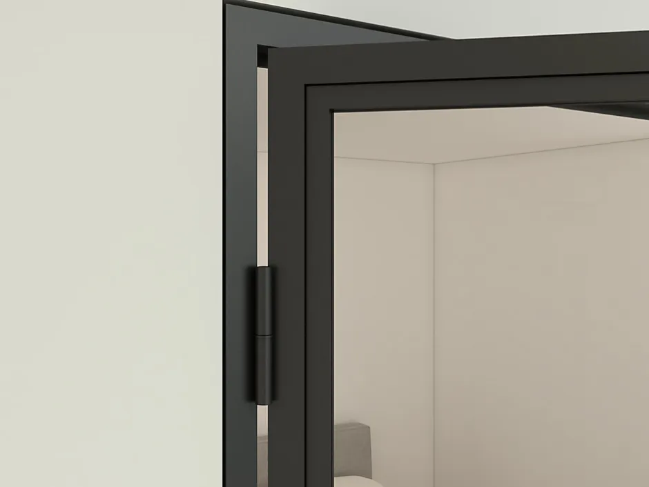 Schulte Porte complète Intérieure en verre avec cadre - 93x204 - Noir - Transparent - Atelier - gauche