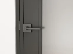 Porte complète Intérieure en verre avec cadre - Serrure- 71x197 - Noir - Transparent - 3 Vitrages - droit-Schulte Outlet