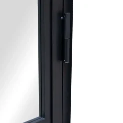 Porte complète Intérieure en verre avec cadre - Serrure- 71x197 - Noir - Transparent - 3 Vitrages - droit-Schulte Outlet