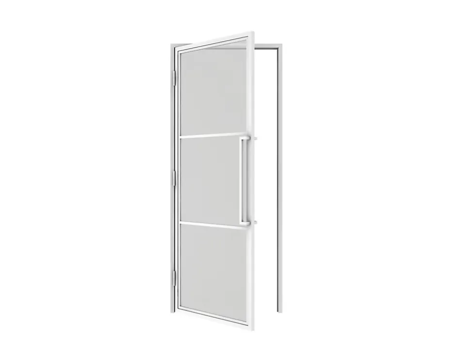 Schulte Porte complète intérieure en verre avec cadre 83x211cm - transparent - blanc mat - gauche