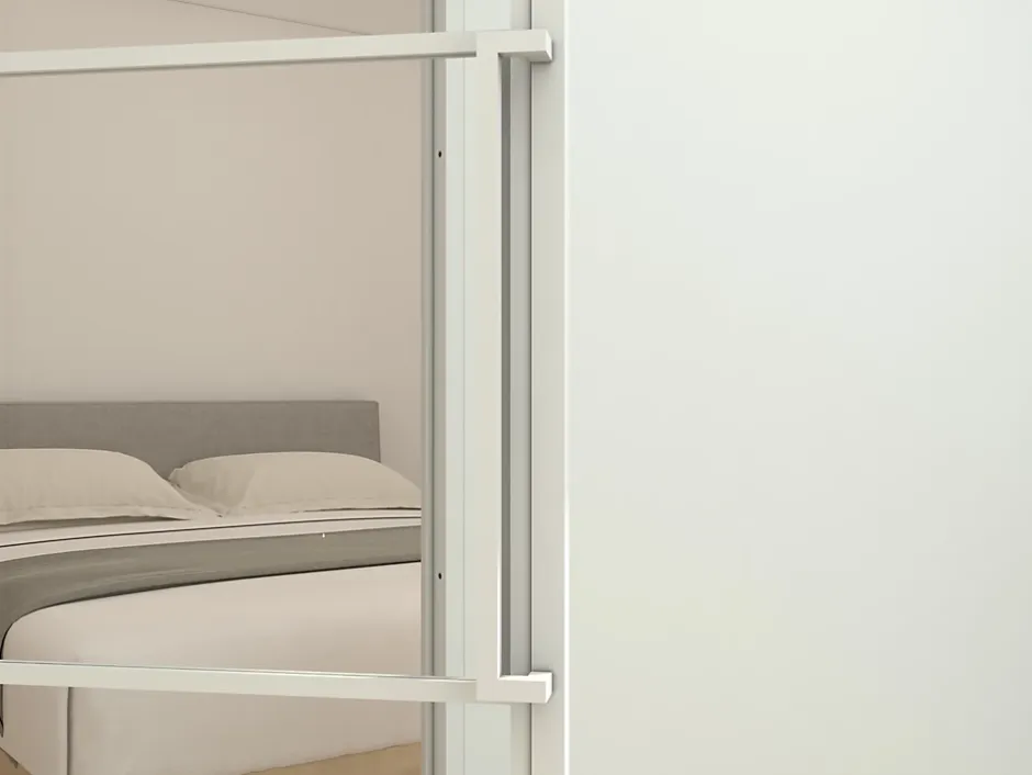 Schulte Porte complète intérieure en verre avec cadre 83x211cm - transparent - blanc mat - gauche