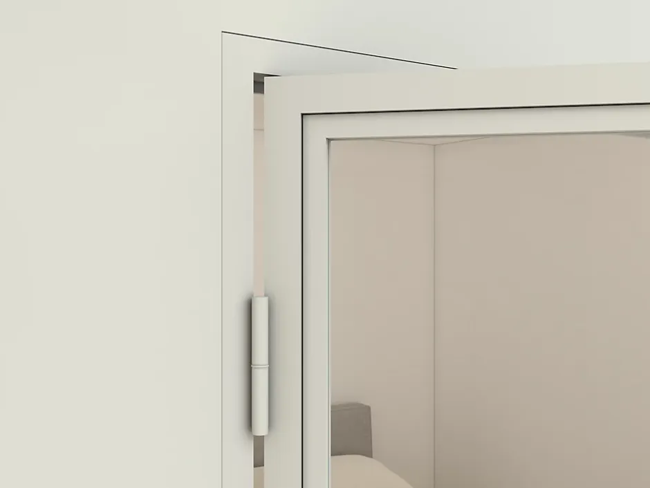 Schulte Porte complète intérieure en verre avec cadre 83x211cm - transparent - blanc mat - gauche