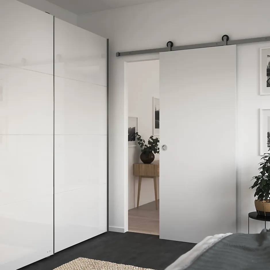 Porte coulissante Alpille blanc H.204 x l.83 cm