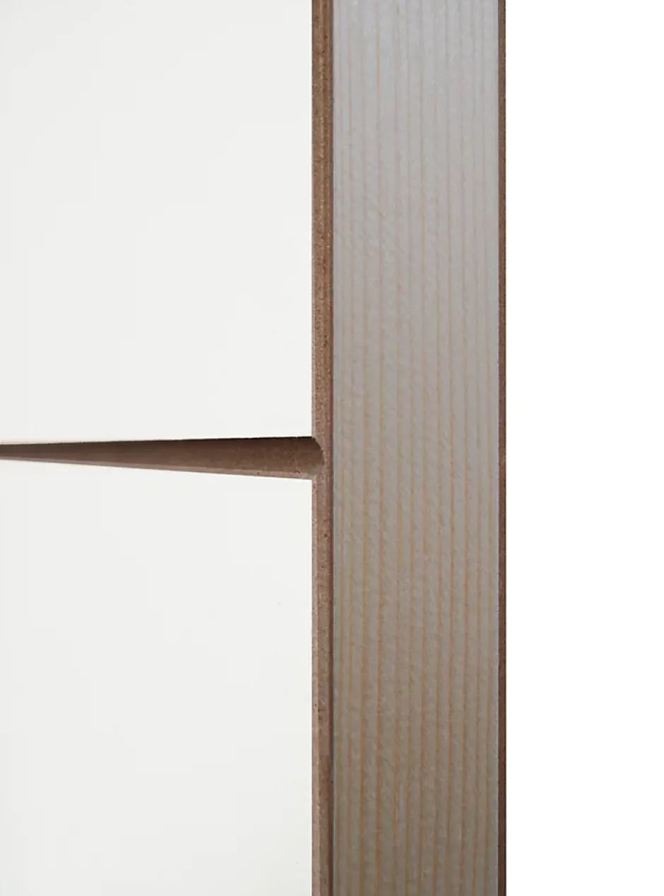 Porte coulissante Alvéolaire gravé prépeinte H.204 x l.93 cm