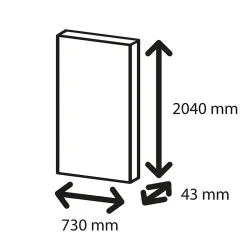 Porte coulissante Arithmos laqué blanc H.204 x l.73 cm