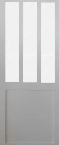 Gd Menuiseries Porte Coulissante Atelier Blanc Vitre Depoli H204 X L83, Rail Alu, Coquilles