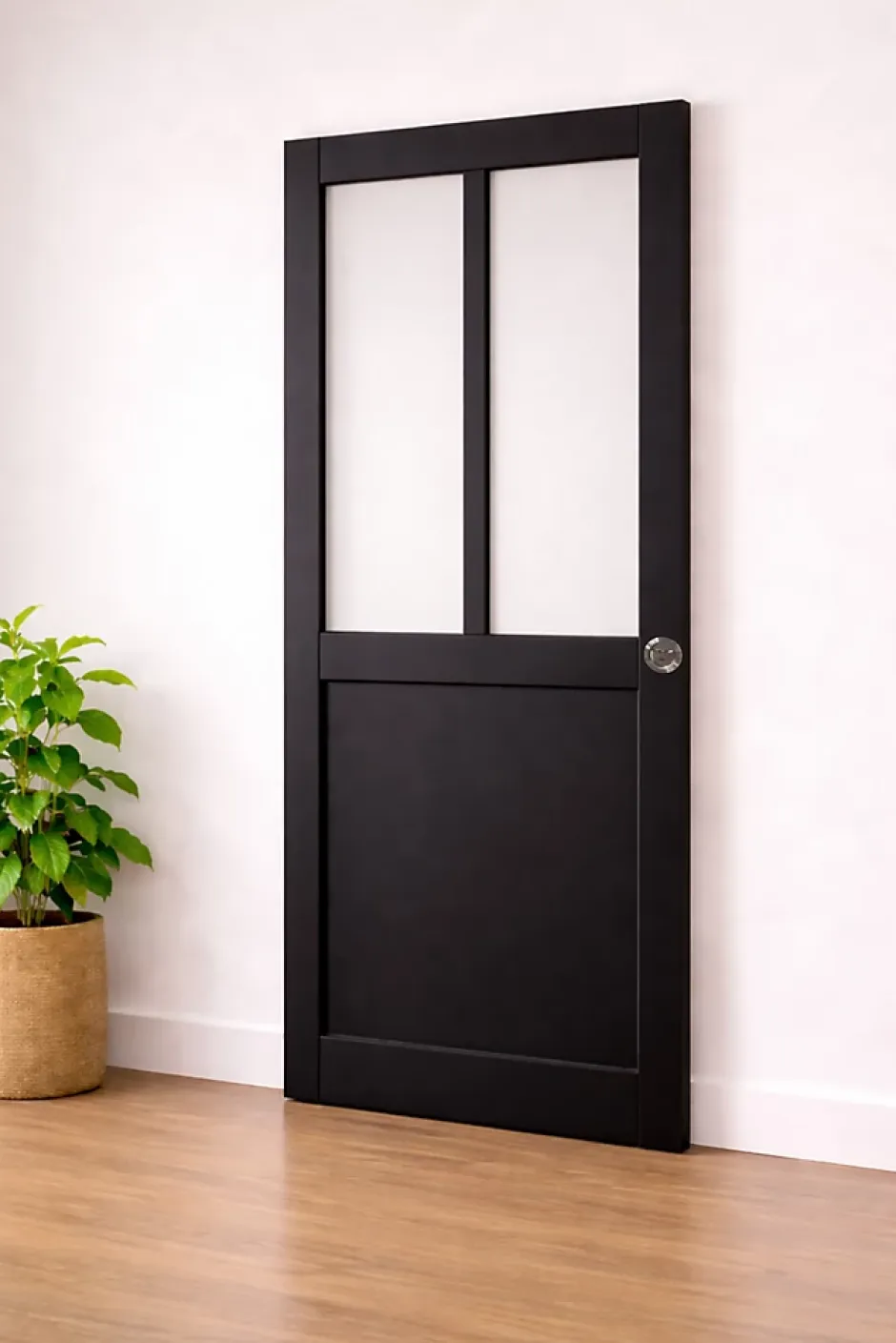 Porte Coulissante Atelier Noir H204 X L63, Serrure Condamnation-Gd Menuiseries Online