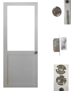 Gd Menuiseries Porte Coulissante Atelier Blanc H204 X L83 Sans Meneau, Serrure Condamnation