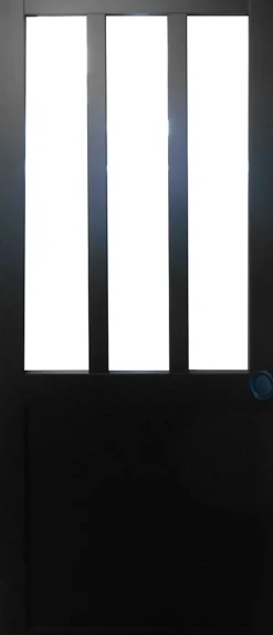 Gd Menuiseries Porte Coulissante Atelier Noir H204 X L63, Coquilles Noir