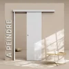 Coulicool Porte Coulissante avec Rail - Prépeinte Plane 63 cm - Avec butée