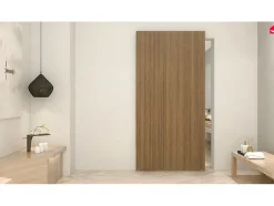 Porte coulissante avec rail invisible - aluminium et verre trempé dépoli - 93 x 210 cm - TORIPA-Vente-unique Best