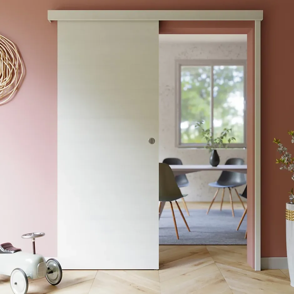 Porte Coulissante avec Rail - Helsinki 83 cm - Avec butée-Coulicool Best