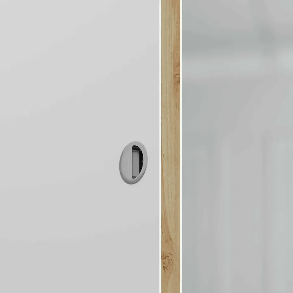 Coulicool Porte Coulissante avec Rail - Prépeinte Plane 63 cm - Sans butée