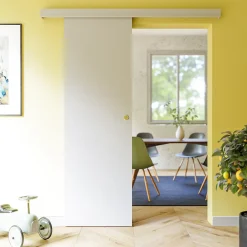 Coulicool Porte Coulissante avec Rail - Prépeinte Plane 63 cm - Sans butée