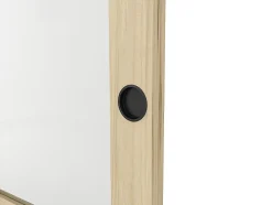 Porte coulissante avec système à galandage en bois et verre trempé - 3 fenêtres - H205 x L93 cm - ACOSTA II-Vente-unique Best