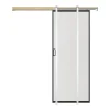 Vente-unique Porte coulissante avec système à galandage - aluminium et verre trempé dépoli - H205 x L93 cm - LINCI II