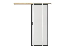 Vente-unique Porte coulissante avec système à galandage - aluminium et verre trempé dépoli - H205 x L93 cm - LINCI II