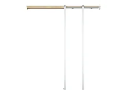 Porte coulissante avec système à galandage en bois et verre trempé dépoli - 3 fenêtres - H205 x L63 cm - ACOSTA II-Vente-unique Discount