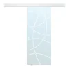 Vente-unique Porte coulissante avec système en applique H205 x L83 cm - Verre trempé dépoli - HEIDI