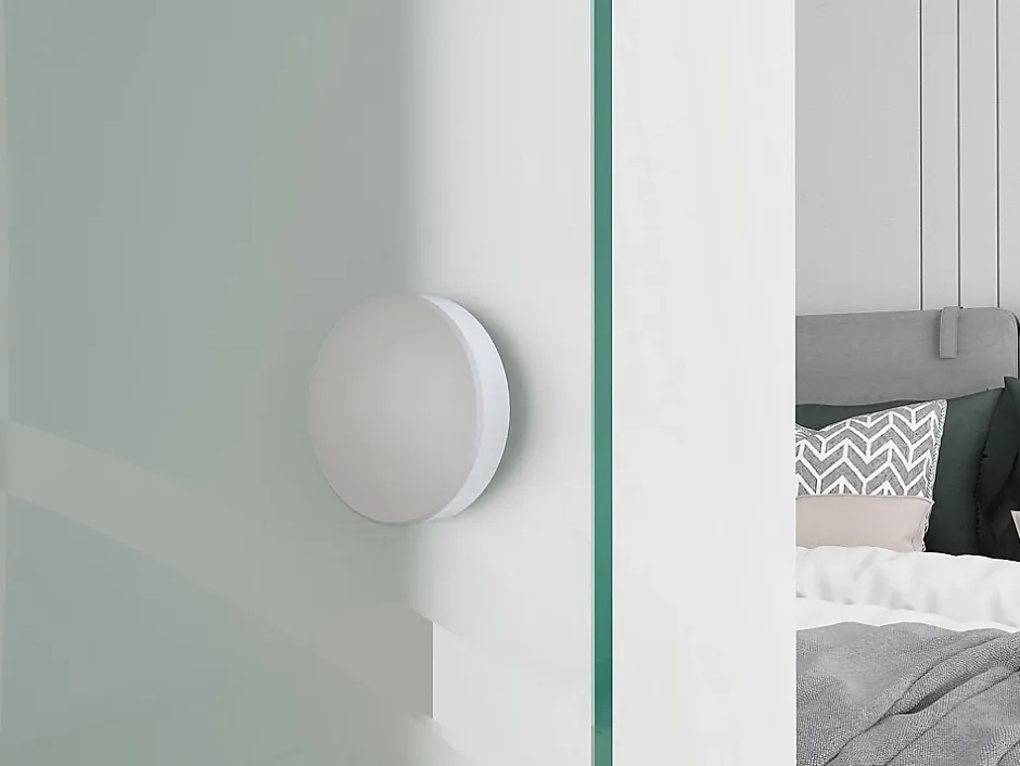 Vente-unique Porte coulissante avec système en applique H205 x L83 cm - Verre trempé dépoli - HEIDI