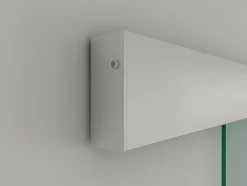 Vente-unique Porte coulissante avec système en applique H205 x L83 cm - Verre trempé dépoli - HEIDI