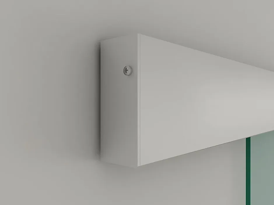 Vente-unique Porte coulissante avec système en applique H205 x L83 cm - Verre trempé dépoli - HEIDI